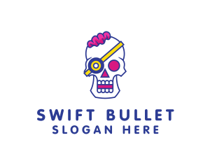 Modern Punk Skull logo design