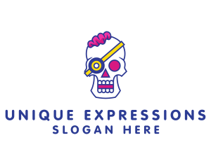 Modern Punk Skull logo design