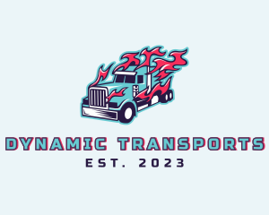 Fast Flaming Freight Truck logo design