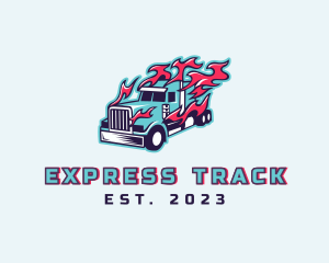 Fast Flaming Freight Truck logo design