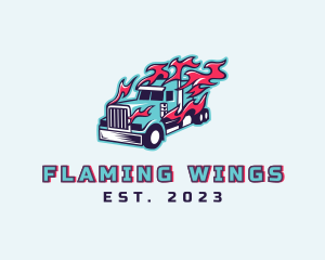 Fast Flaming Freight Truck logo design