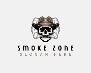 Skull Hat Smoking logo design