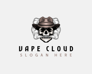 Skull Hat Smoking logo design