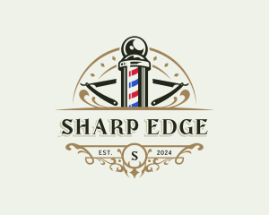 Groomer Barber Razor logo design