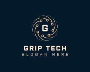 Tech Cyber Circuit logo design