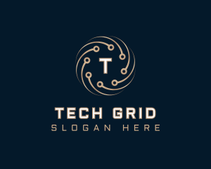 Tech Cyber Circuit logo design