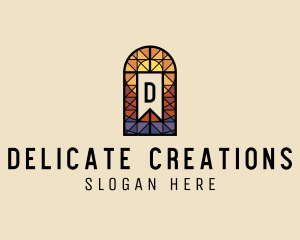 Easter Cross Stained Glass logo design