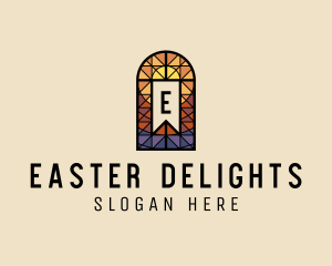 Easter Cross Stained Glass logo design