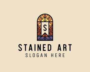 Easter Cross Stained Glass logo design