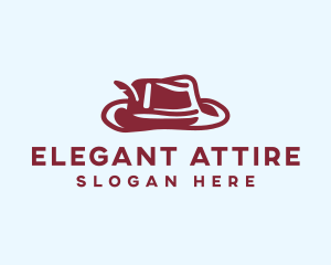 Feather Fedora Hat logo design