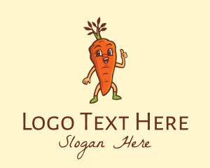 Organic Carrot Cartoon logo