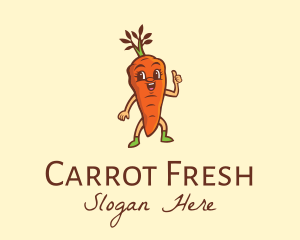 Organic Carrot Cartoon logo design