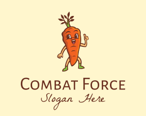 Organic Carrot Cartoon logo