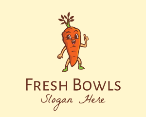 Organic Carrot Cartoon logo design