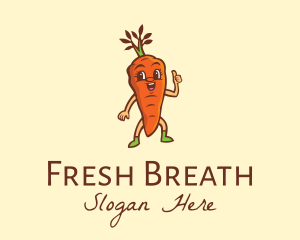 Organic Carrot Cartoon logo design