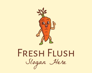 Organic Carrot Cartoon logo design