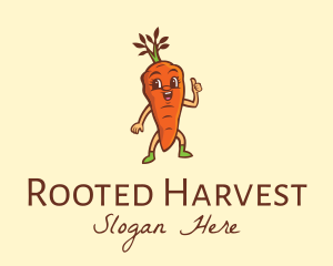 Organic Carrot Cartoon logo design