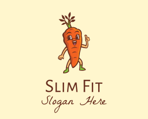 Organic Carrot Cartoon logo design