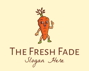 Organic Carrot Cartoon logo design