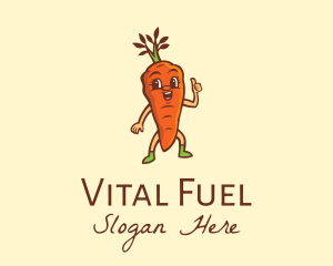 Organic Carrot Cartoon logo design