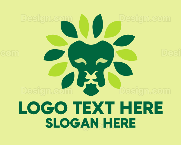 Leaf Lion Animal Logo