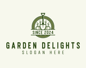 Shovel Garden Plant logo design