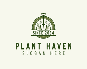 Shovel Garden Plant logo design