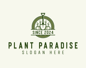 Shovel Garden Plant logo design