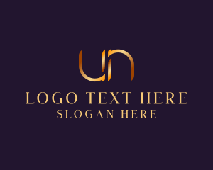 Luxury Elegant Letter UN logo