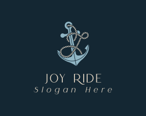 Sailor Anchor Rope Letter J logo design