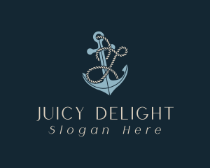 Sailor Anchor Rope Letter J logo design