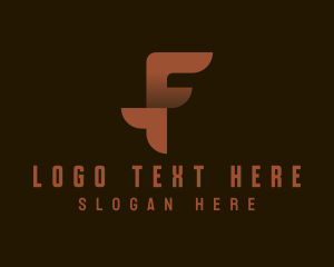 Social Media - Arrow Fold Gradient Letter F logo design