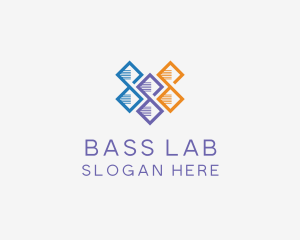 Multicolor DNA Strand logo design