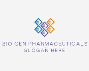 Multicolor DNA Strand logo design