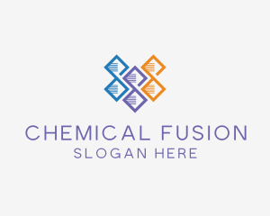 Multicolor DNA Strand logo design