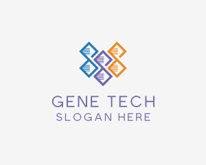 Multicolor DNA Strand logo design