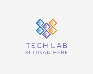 Multicolor DNA Strand logo design