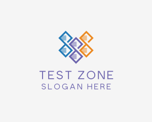 Multicolor DNA Strand logo design