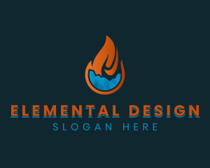 HVAC Fire Ice logo design