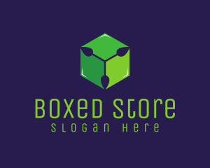 Green Leaf Cube logo design