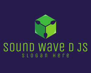 Green Leaf Cube logo design