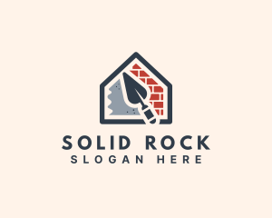 Brick Cement House Construction logo design