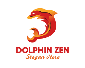 Orange Flame Dolphin logo