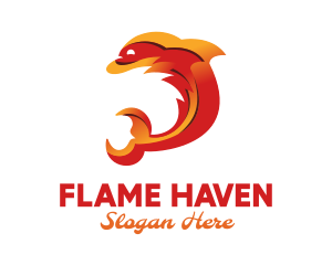 Orange Flame Dolphin logo