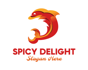 Orange Flame Dolphin logo