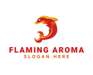 Orange Flame Dolphin logo