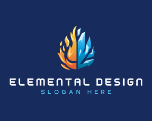 Fire Ice Element logo design