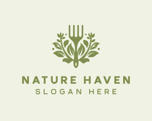 Gardening Fork Nature logo design