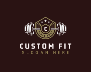 Gym Fitness Barbel logo design