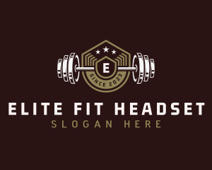 Gym Fitness Barbel logo design